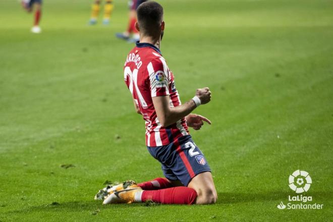 Carrasco celebra el gol del Atlético de Madrid (Foto: LaLiga).