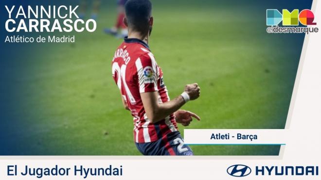 Carrasco, Hyundai del Atlético-Barcelona.