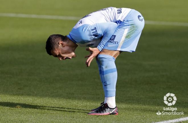 Yanis, lamentándose durante un partido en La Rosaleda (Foto: Málaga CF).