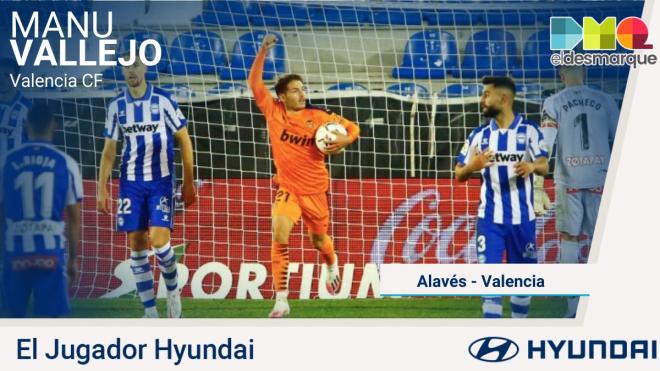 Manu Vallejo, Jugador Hyundai del Alavés-Valencia CF.