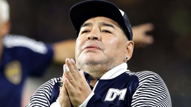 Diego Armando Maradona, durante un partido de Gimnasia.