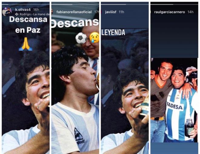Reacciones de los jugadores del Real Valladolid a la muerte en sus redes sociales (Foto: Instagram).