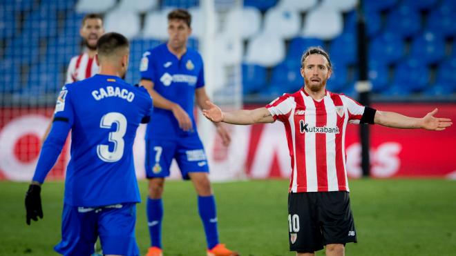 Expresivo gesto del capitán Iker Muniain en el Getafe-Athletic (Foto: Athletic Club).