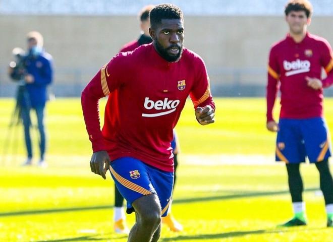 Koeman puede recuperar Umtiti, que ya trabaja con el Barcelona (Foto: FCB).