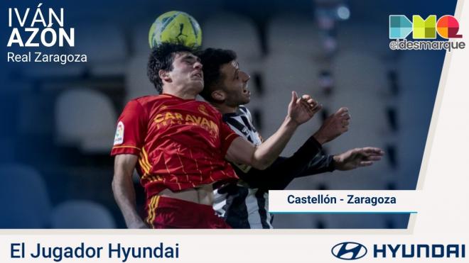 Iván Azón, el jugador Hyundai del Castellón-Real Zaragoza.