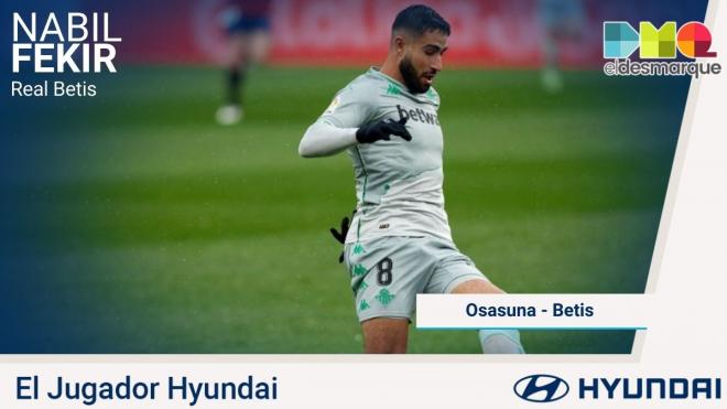 Fekir, jugador Hyundai del Osasuna-Betis.