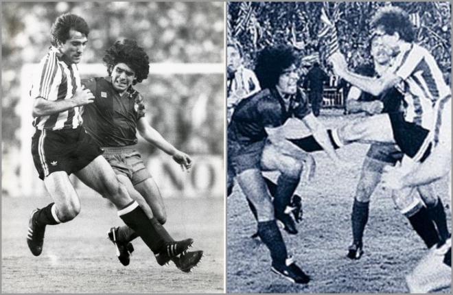 Goikoetxea y Maradona, en dos partidos entre el Athletic y el Barcelona.