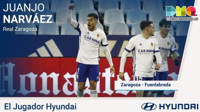 Juanjo Narváez, Jugador Hyundai del Real Zaragoza-Fuenlabrada.