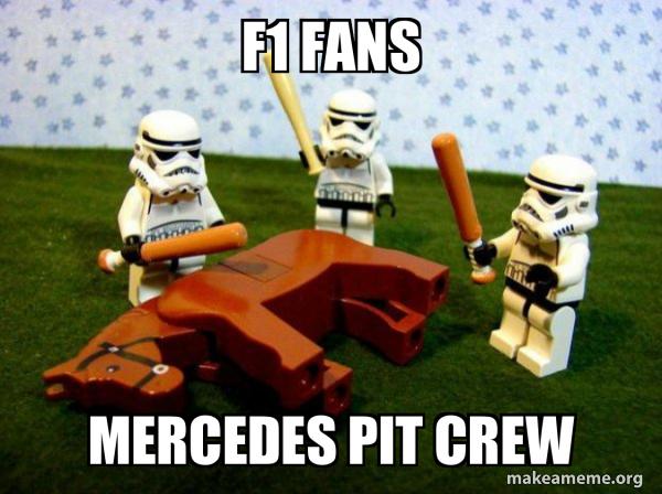 Meme sobre el desastre de Mercedes en el 'pit lane'.