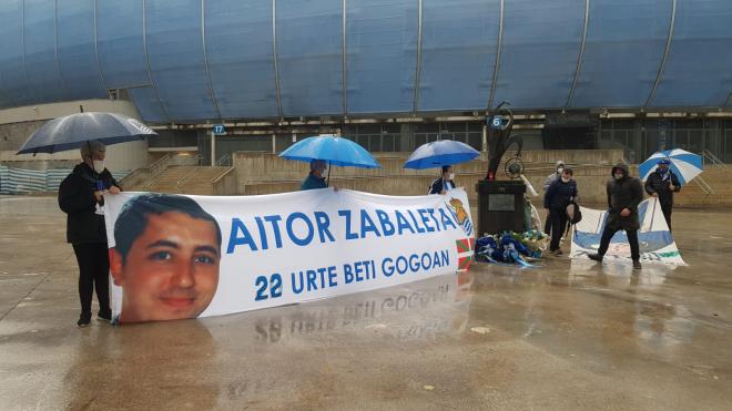 Homenaje a Aitor Zabaleta en el 22º aniversario de su asesinato.