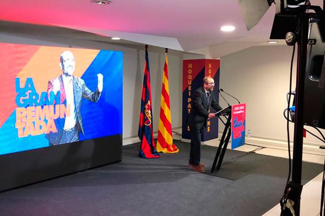 Jordi Farré, en la presentación de la candidatura (FOTO: @FCBnouimpuls).