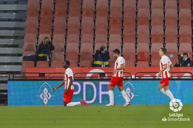Sadiq, celebrando el gol ante el Zaragoza (Foto: LaLiga).