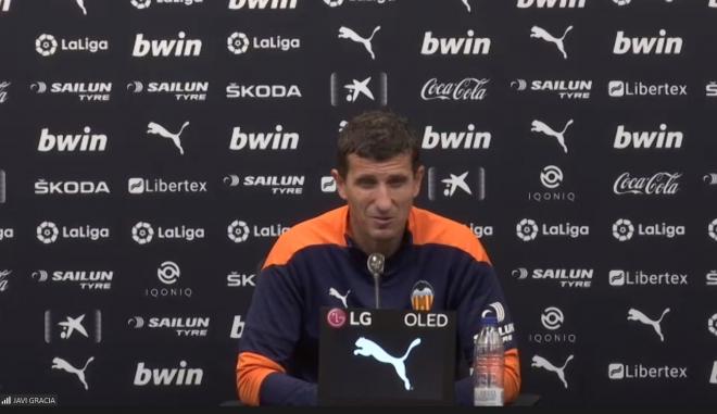 Javi Gracia durante la rueda de prensa previa al partido contra el Athletic.
