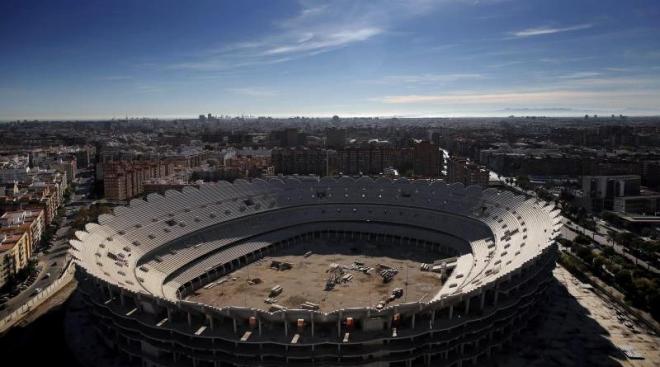 Nuevo Estadio de Mestalla cuya construcción que rige la ATE (Foto: EFE)