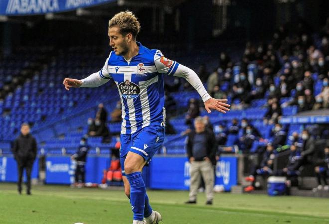 Borja Galán durante el Dépor-Celta B en Riazor (Foto: RCD).