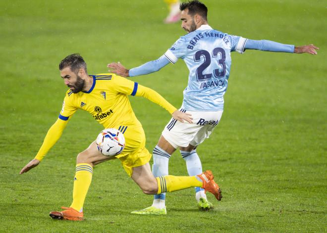 Perea, durante un lance del Celta-Cádiz (Foto: LaLiga).