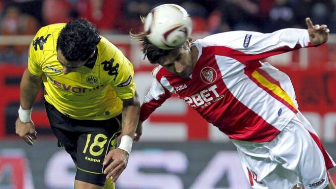 Imagen del partido de 2011 entre el Borussia Dortmund y el Sevilla.