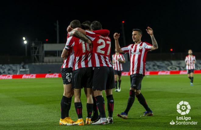 Los jugadores del Athletic celebran el gol del empate ante el Real Madrid (Foto: LaLiga).