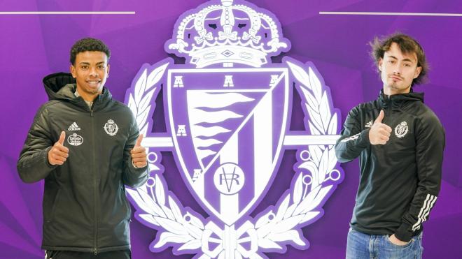 Dali y Apa, tras firmar su renovación con el Real Valladolid hasta 2022 y 2023. (Foto: RV):
