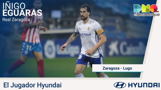 Íñigo Eguaras, Jugador Hyundai del Real Zaragoza-Lugo.