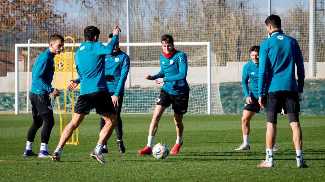 Jon Morcillo en un ejercicio en Lezama (Foto: Athletic Club).