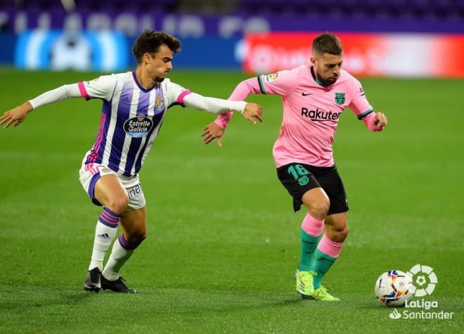 Jota, durante el Real Valladolid-Barça (Foto: LaLiga).