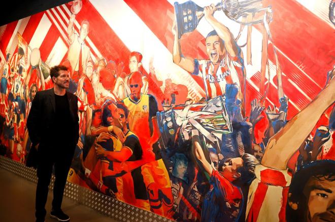 Simeone, en el museo del Atlético de Madrid.