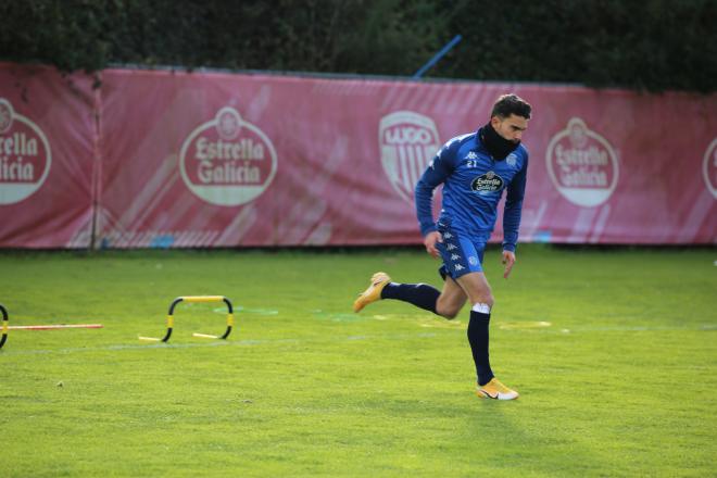 Luis Ruiz, jugador del Lugo, en un entrenamiento (Foto: CDL).