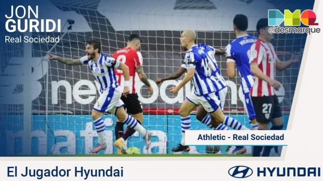 Guridi, el jugador Hyundai del Athletic-Real.