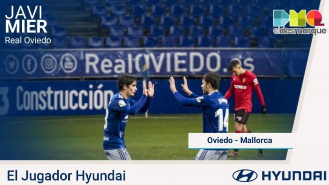 Javi Mier, el jugador Hyundai del Real Oviedo-Mallorca.