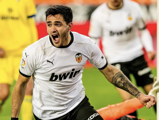 Maxi Gómez celebra su gol ante el Cádiz (Foto: Valencia CF)