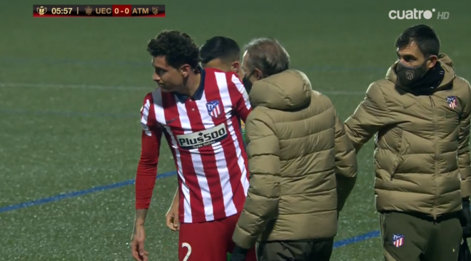 Giménez, lesionado en Cornellá.