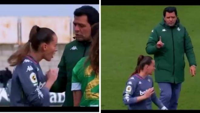 Méline y Rafa Ríos discuten tras el partido.