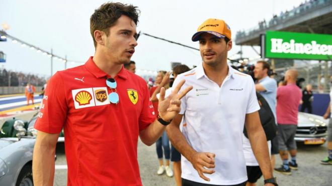 Charles Leclerc y Carlos Sainz, la temporada pasada.