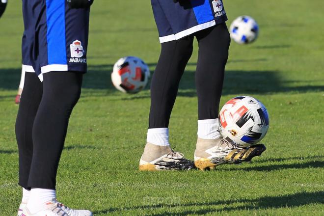 Dos futbolistas del Dépor entrenando en Abegondo (Foto: RCD).