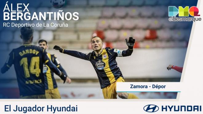 Álex Bergantiños, Jugador Hyundai del Zamora-Dépor.