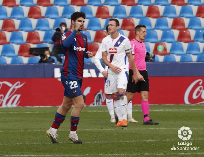 Melero, tras su gol al Eibar (Foto: LaLiga).