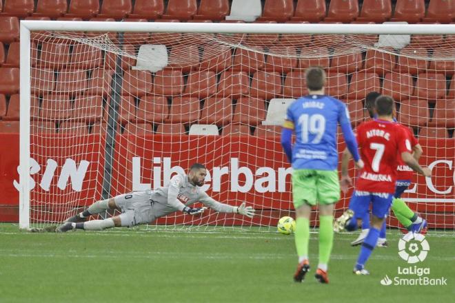 Christian Joel, durante el partido ante el Fuenlabrada (Foto: LaLiga).