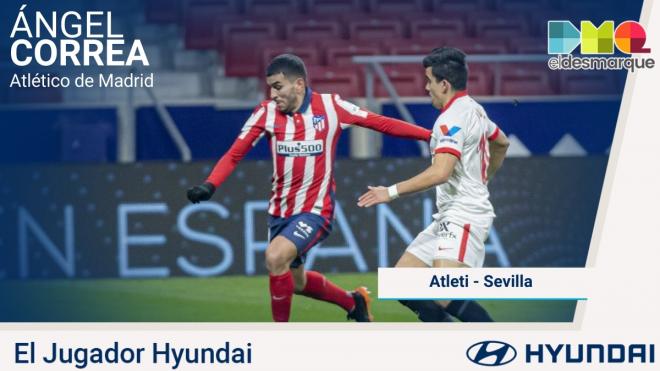 Ángel Correa, jugador Hyundai del Atlético-Sevilla.