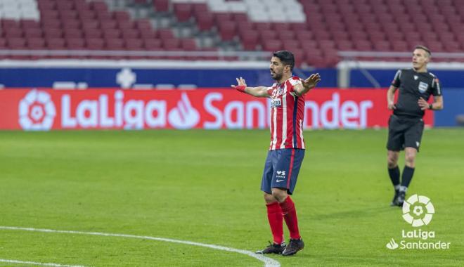 Luis Suárez, durante el Atlético de Madrid-Sevilla (Foto: LaLiga).
