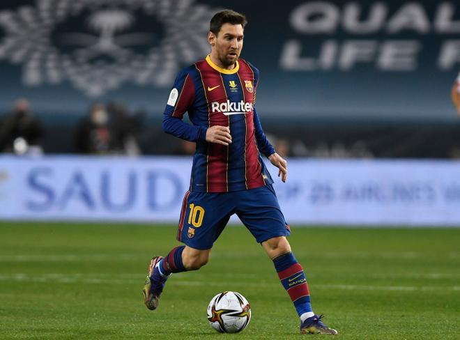 Leo Messi, en la final de la Supercopa (Foto: Kiko Hurtado).