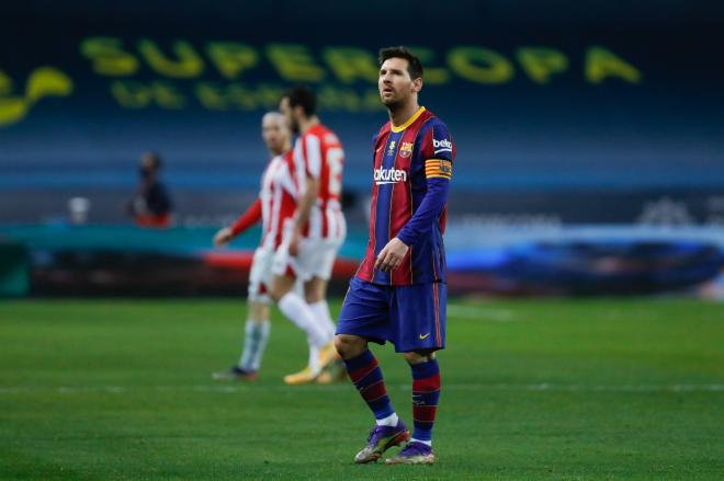 Leo Messi, lamentando una ocasión perdida (Foto: RFEF).