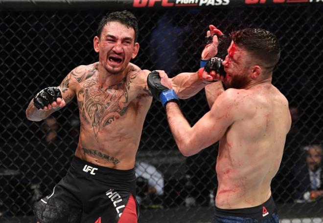 Max Holloway golpea el rostro de Calvin Kattar (Foto: UFC)