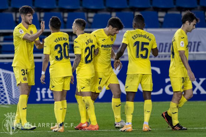 Los jugadores del Villarreal celebran el gol de Fer Niño (Foto: VCF).