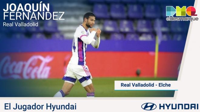 Joaquín, Jugador Hyundai del Real Valladolid-Elche.