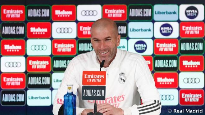 Zidane, en sala de prensa (Foto: RM).