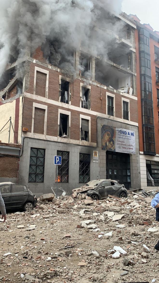 Imagen de la explosión en el centro de Madrid (Foto: @valleejooo_)