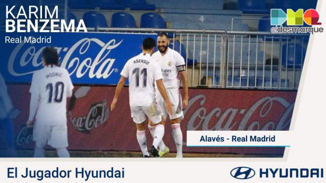 Benzema, jugador Hyundai del Alavés-Real Madrid.