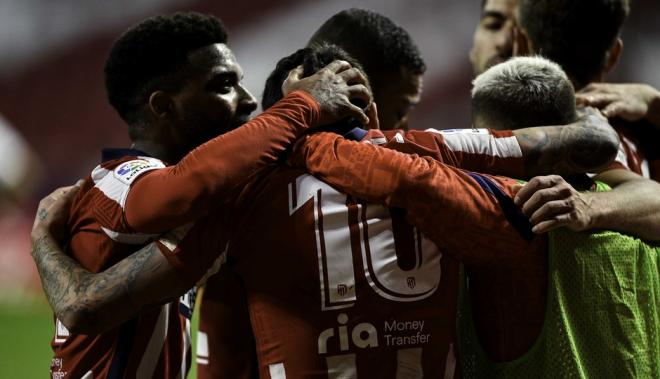 Los jugadores del Atlético de Madrid celebran un gol de Correa (Foto ATM).