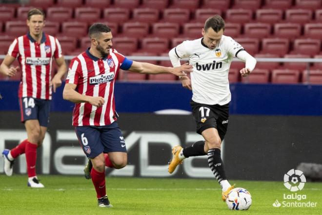 Cheryshev, durante el Atlético de Madrid-Valencia (Foto: LaLiga).